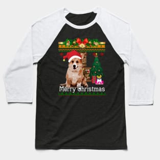 Ugly Christmas Sweater Welsh Corgi Baseball T-Shirt